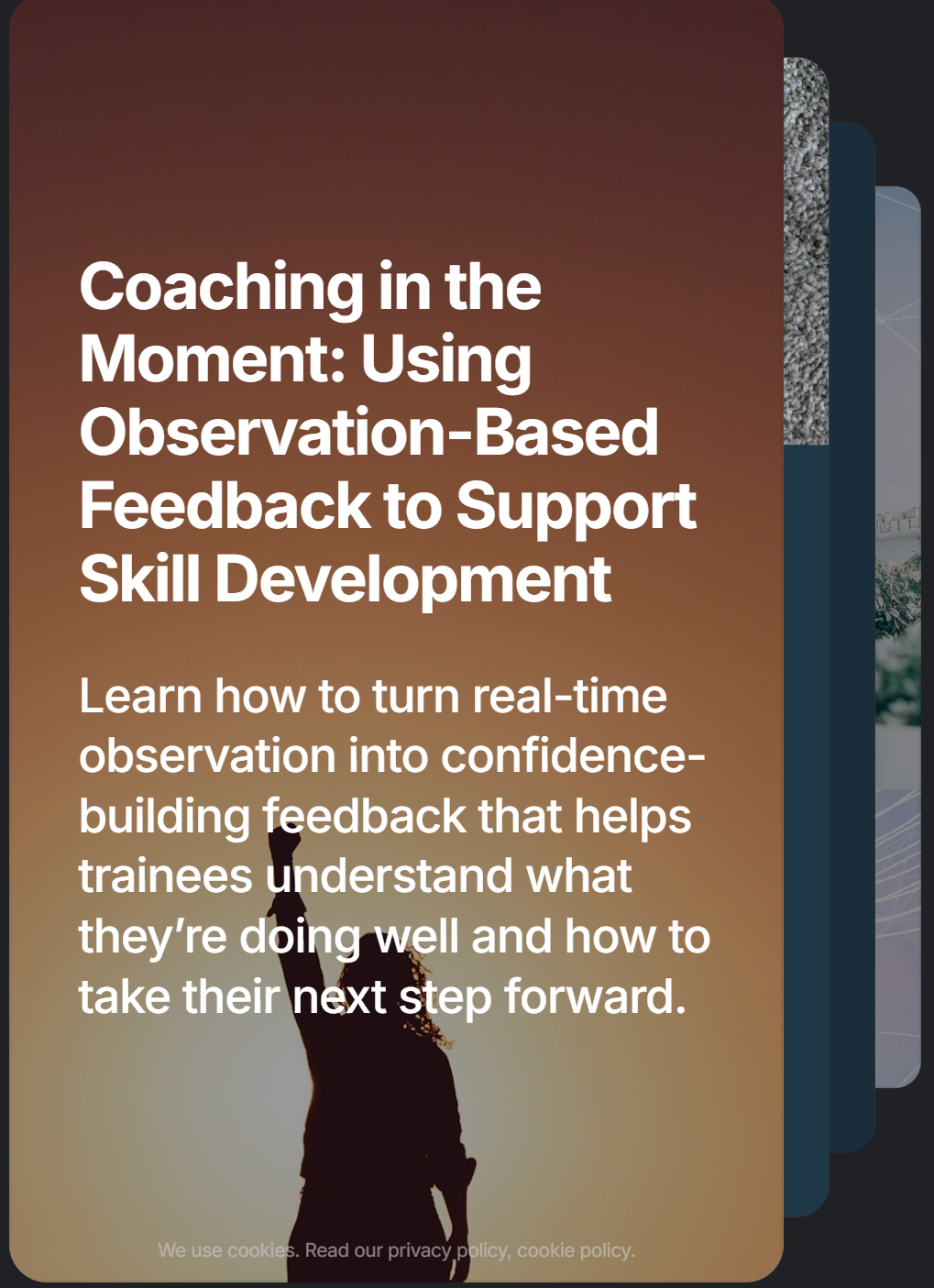 7 taps introductory page for Microlearning Module: Coaching in the  Moment - Using Observation-Based Feedback to Support Skill Development