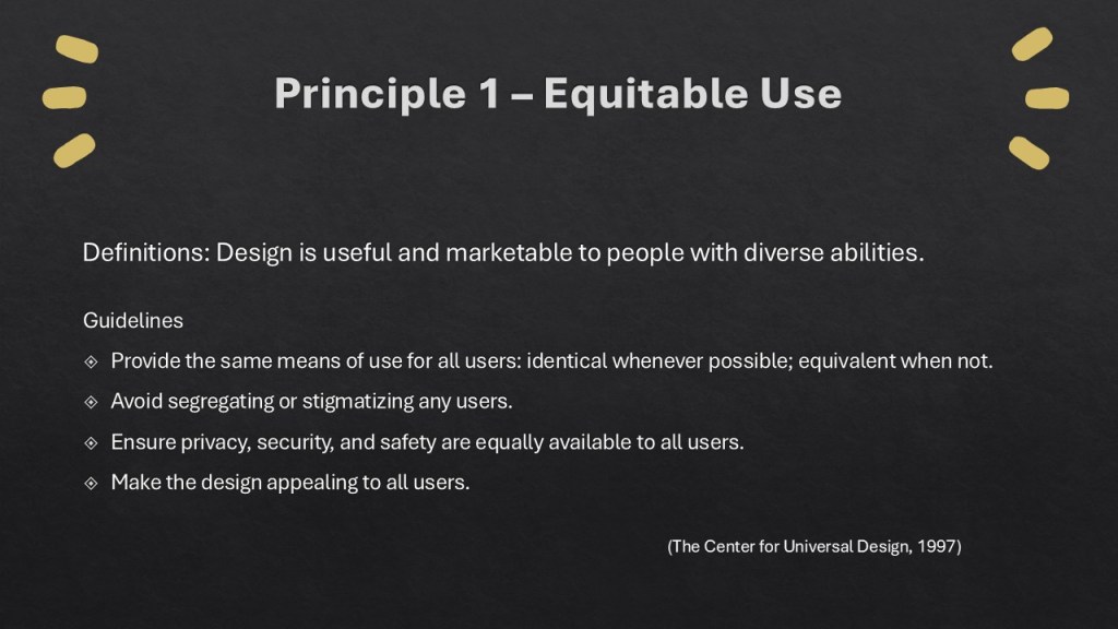 Principle 1 - Equitable Use
